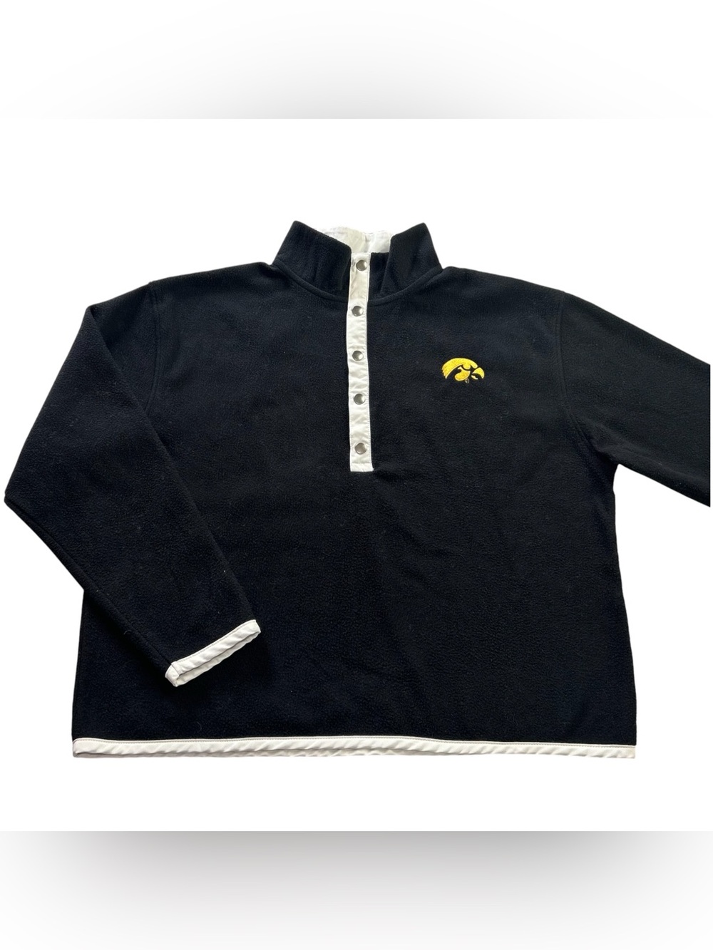 Iowa Hawkeyes Rivalry Threads 91 Adult 1/4 Snap Fleece Pullover Boxy Black Sz L